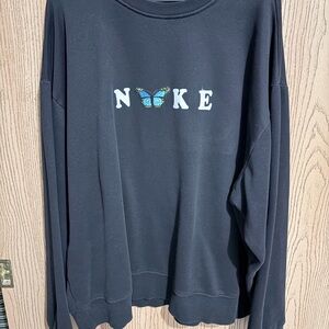 Men's Black Sweater (with custom ironed on Nike logo)